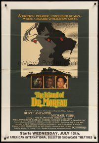 3s020 ISLAND OF DR. MOREAU half subway '77 Michael York, mad scientist Burt Lancaster, cool art!