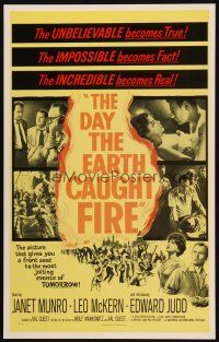 3s266 DAY THE EARTH CAUGHT FIRE Benton REPRO WC '90s Val Guest sci-fi, jolting events of tomorrow!