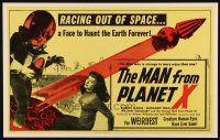 3s274 MAN FROM PLANET X Benton REPRO WC '90s Edgar Ulmer, a face to haunt the Earth forever!