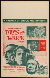 3s110 TALES OF TERROR Benton WC '62 great images of Peter Lorre, Vincent Price & Basil Rathbone!