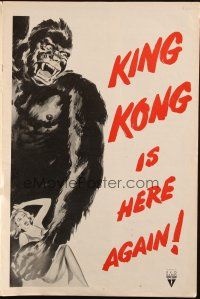 3s086 KING KONG/I WALKED WITH A ZOMBIE pressbook '56 horror double-bill with wonderful art!
