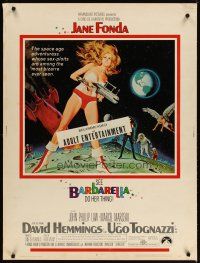3t007 BARBARELLA 30x40 '68 sexiest sci-fi art of Jane Fonda by Robert McGinnis, Roger Vadim!