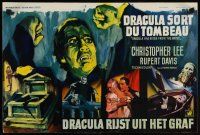 3t204 DRACULA HAS RISEN FROM THE GRAVE Belgian '69 Hammer, Ray art of Christopher Lee & victims!