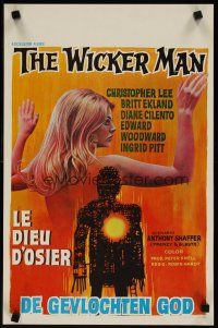 3t220 WICKER MAN Belgian '74 Christopher Lee, sexy naked Britt Ekland, cult classic, different!