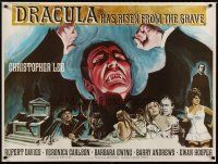 3t163 DRACULA HAS RISEN FROM THE GRAVE British quad '69 Hammer, cool Chantrell art of Lee!