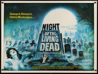 3t175 NIGHT OF THE LIVING DEAD British quad R80 George Romero classic, different art by Chantrell!