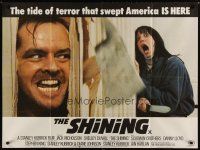 3t179 SHINING British quad '80 Stephen King & Stanley Kubrick, Jack Nicholson, Shelley Duvall!