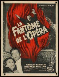 3t197 PHANTOM OF THE OPERA French 23x32 '62 Hammer horror, Herbert Lom, cool art by Reynold Brown!