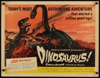 3t081 DINOSAURUS 1/2sh '60 great artwork of battling prehistoric T-rex & brontosaurus monsters!