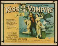 3t103 KISS OF THE VAMPIRE 1/2sh '63 Hammer, cool art of devil bats attacking by Joseph Smith!
