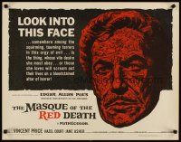 3t105 MASQUE OF THE RED DEATH 1/2sh '64 cool montage art of Vincent Price by Reynold Brown!
