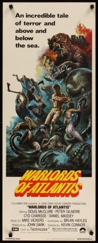 3t050 WARLORDS OF ATLANTIS insert '78 really cool fantasy artwork with monsters by Joseph Smith!