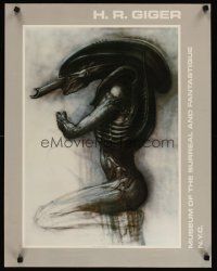 3t146 H.R. GIGER 22x28 museum/art exhibition '80s great profile artwork of alien creature!