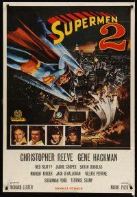 3t186 SUPERMAN II Turkish '82 Christopher Reeve, Terence Stamp, different superhero artwork!