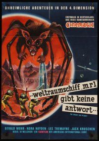 3w051 ANGRY RED PLANET signed German '63 by Ib Melchior, cool art of bat-rat-spider creature!
