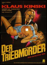 3w052 COLD-BLOODED BEAST German '71 Morf art of Klaus Kinski carrying sexy half-naked girl!