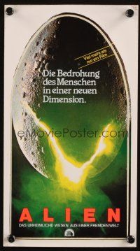 3w099 ALIEN German 7x12 sticker '79 Ridley Scott sci-fi monster classic, hatching egg image!
