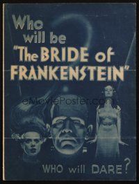 3w002 BRIDE OF FRANKENSTEIN herald '35 Boris Karloff as the monster, Elsa Lanchester, best images!