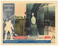 3w214 AMAZING TRANSPARENT MAN LC #7 '59 Edgar Ulmer, fx image of the invisible guy stealing money!