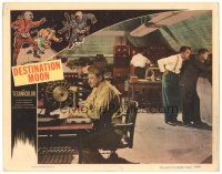 3w250 DESTINATION MOON LC #8 '50 Robert A. Heinlein, great image of men in control room!