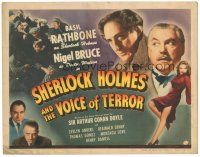3w198 SHERLOCK HOLMES & THE VOICE OF TERROR TC '42 Basil Rathbone, Nigel Bruce, Evelyn Ankers