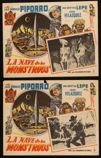 3w028 SHIP OF MONSTERS 2 Mexican LCs '59 wacky horror, border artwork from Destination Moon!