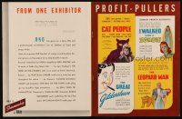 3w016 RKO TRADE AD trade ad '42 Cat People, I Walked With a Zombie, Leopard Man, Gildersleeve!