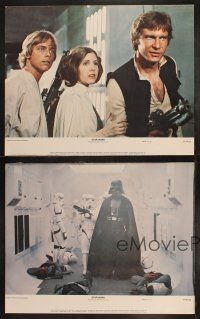 3w134 STAR WARS 8 color 11x14 stills '77 George Lucas classic, Darth Vader, Luke, Han, Leia!