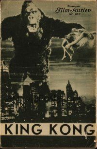 3w020 KING KONG Austrian program '33 with classic image of ape holding Fay Wray over New York City