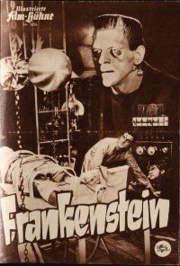 3w022 FRANKENSTEIN German program R57 great different images of Boris Karloff as the monster!