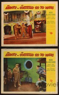 3w150 ABBOTT & COSTELLO GO TO MARS 4 LCs '53 wacky images of astronauts Bud & Lou in action!
