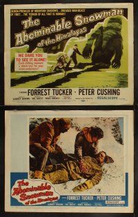 3w101 ABOMINABLE SNOWMAN OF THE HIMALAYAS 8 LCs '57 Peter Cushing, the dreaded man-beast of Tibet!
