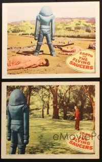 3w148 EARTH VS. THE FLYING SAUCERS 5 LCs '56 Harryhausen sci-fi classic, includes 3 alien images!