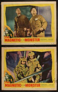 3w154 MAGNETIC MONSTER 4 LCs '53 Curt Siodmak, cosmic Frankenstein will swallow the Earth!