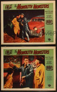 3w166 MONOLITH MONSTERS 3 LCs '57 Grant Williams, Lola Albright, cool Universal sci-fi horror!