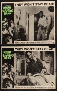 3w123 NIGHT OF THE LIVING DEAD 8 LCs '68 George Romero classic, zombies won't stay dead!