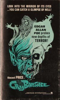 3w345 CRY OF THE BANSHEE pressbook '70 Edgar Allan Poe probes new depths of terror!