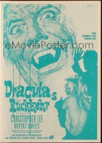 3w088 DRACULA HAS RISEN FROM THE GRAVE German pressbook '69 Hammer, vampire Christopher Lee!