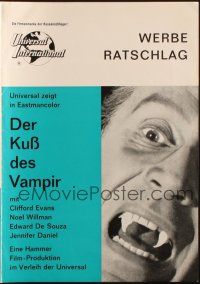 3w090 KISS OF THE VAMPIRE German pressbook '64 Hammer horror, different images & artwork!