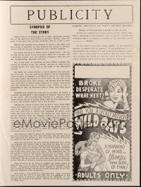 3w380 WILD OATS pressbook '40s man's secret yearnings brought to light, secret passions!