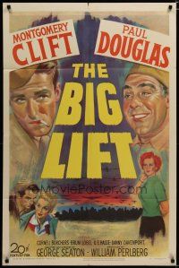 3x083 BIG LIFT 1sh '50 artwork of Montgomery Clift, Douglas & Cornell Borchers!