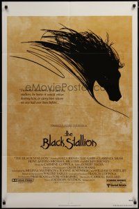 3x098 BLACK STALLION 1sh '79 Carroll Ballard, cool artwork of horse's mane!