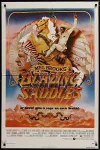 3x105 BLAZING SADDLES 1sh '74 classic Mel Brooks western, art of Cleavon Little by John Alvin!