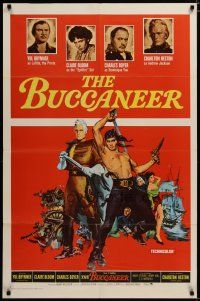 3x138 BUCCANEER 1sh R65 Yul Brynner, Charlton Heston, directed by Anthony Quinn!