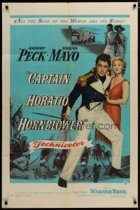 3x154 CAPTAIN HORATIO HORNBLOWER 1sh '51 Gregory Peck with sword & pretty Virginia Mayo!