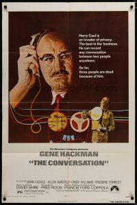 3x191 CONVERSATION 1sh '74 Gene Hackman is an invader of privacy, Francis Ford Coppola directed!
