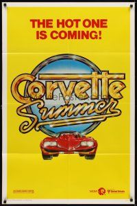 3x192 CORVETTE SUMMER teaser 1sh '78 cool different art of custom Chevrolet Corvette!