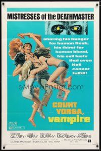 3x194 COUNT YORGA VAMPIRE 1sh '70 AIP, artwork of the mistresses of the deathmaster feeding!