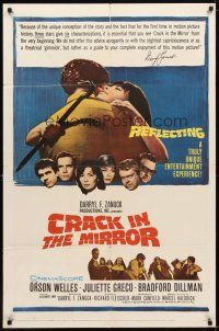 3x197 CRACK IN THE MIRROR 1sh '60 Orson Welles, Bradford Dillman, Greco, all in dual roles!