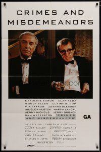 3x199 CRIMES & MISDEMEANORS int'l 1sh '89 Woody Allen directs & stars with Martin Landau!